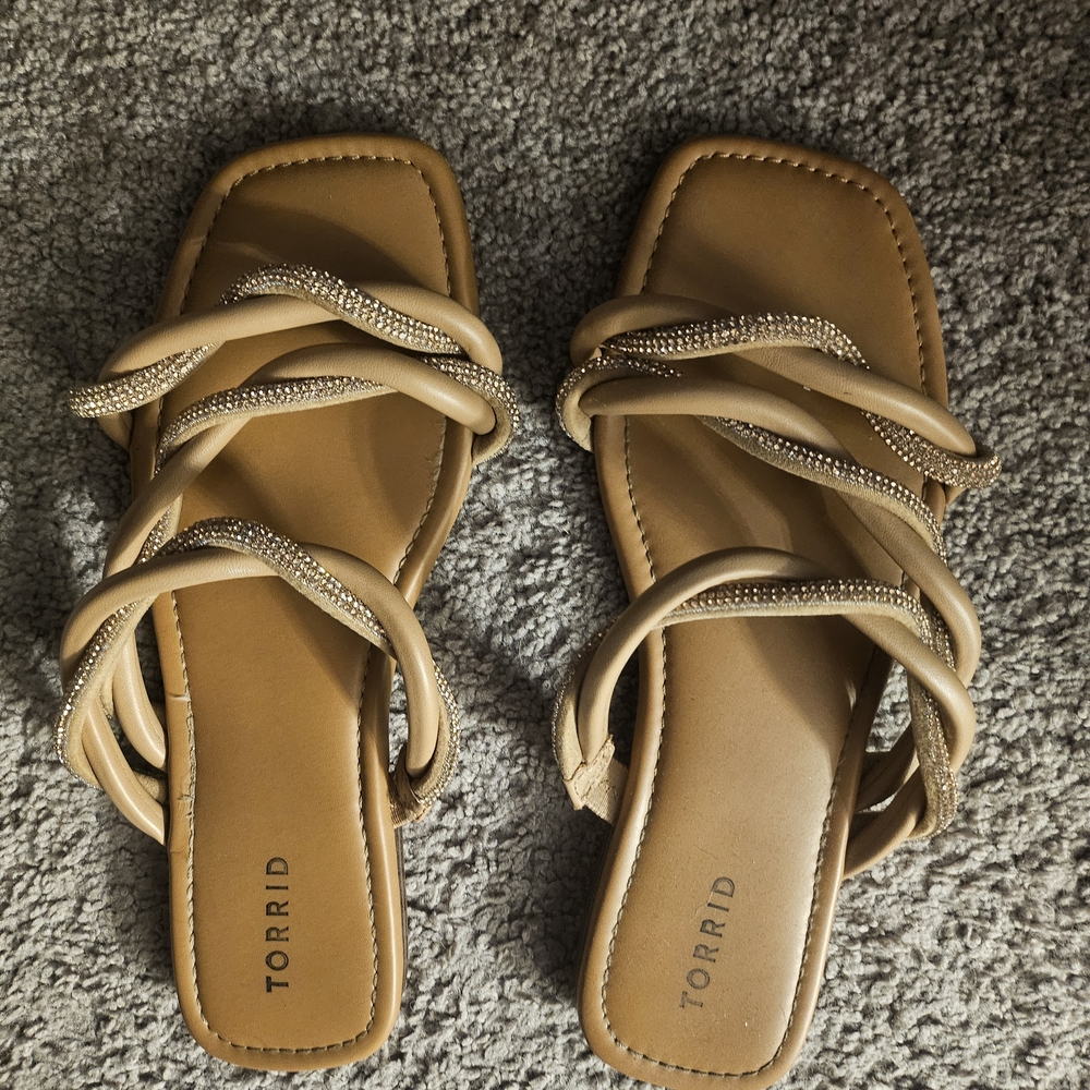 Torrid Beige Rhinestone Sandals